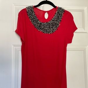 Red Beaded Tunic Shirt